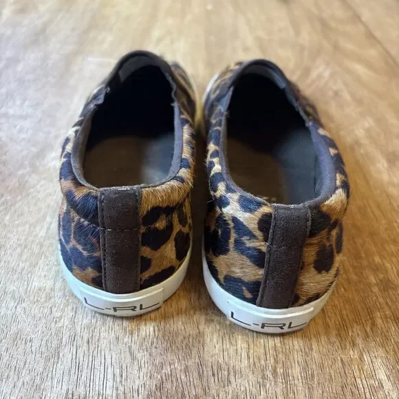 Lauren Ralph Lauren Cedar II Slip On Shoes Womens 7.5B Leopard Print Calf Hair - Picture 5 of 7